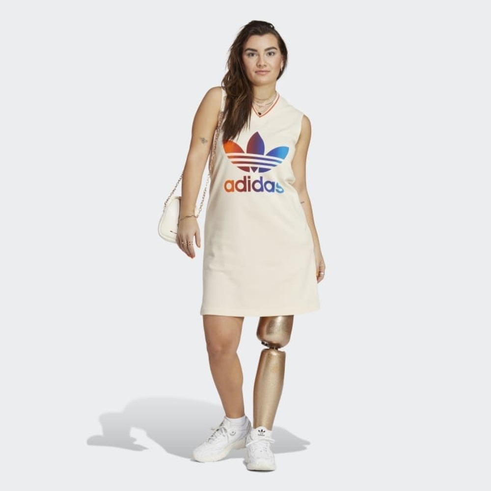 Nwt; ADIDAS ADICOLOR 70S V-NECK DRESS 🔸 - Picture 2 of 14
